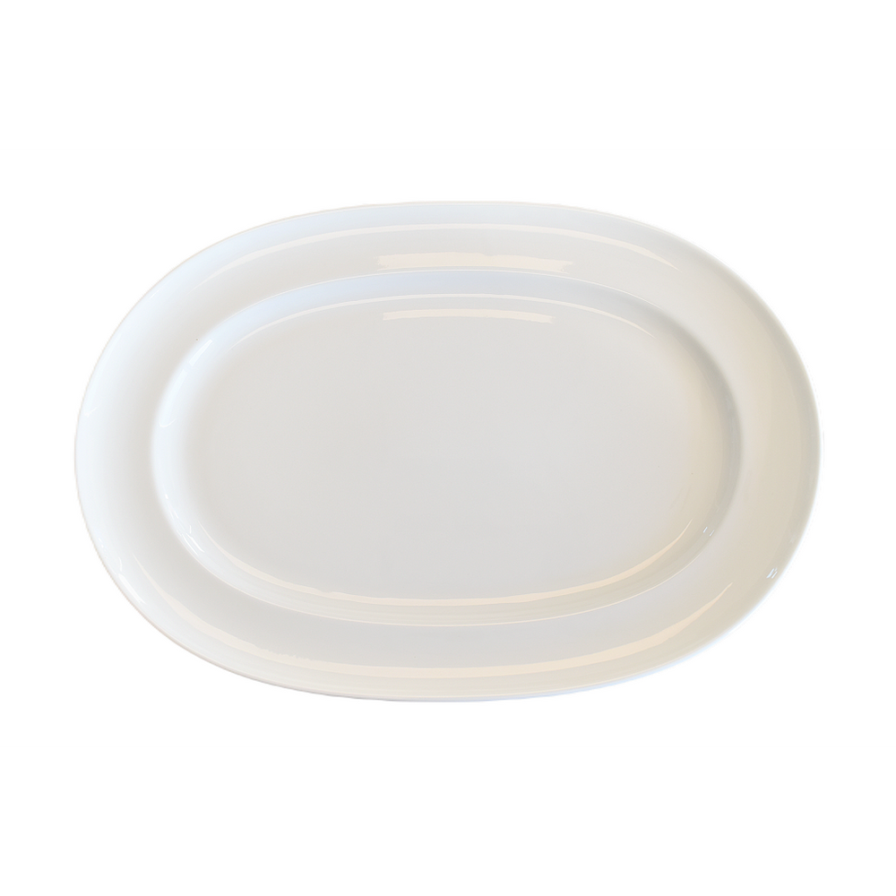 Vitrex - Crown, Oval Platter, White, 10" x 14"