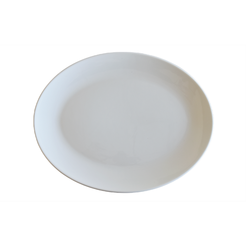 Vitrex - Crown, Coup Oval Dish, White, 13.5" x 10.5"