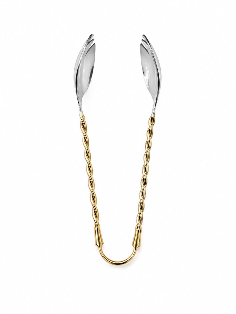 Prestige - Twisted, Serving Tong, SS, Shiny Gold and Silver, 11"