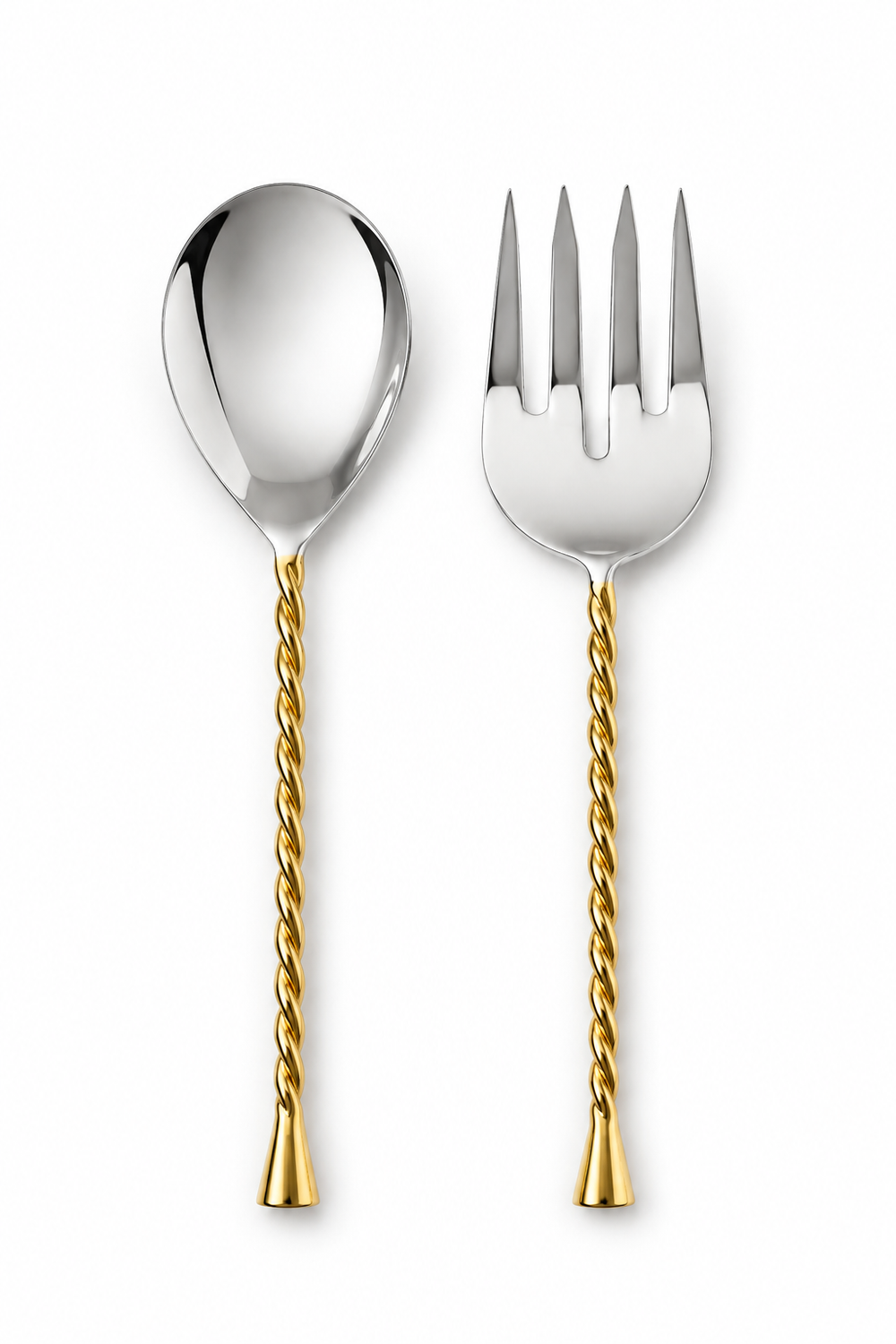 Prestige - Twisted, Salad Server, Set, SS, Shiny Gold and Silver, 11"