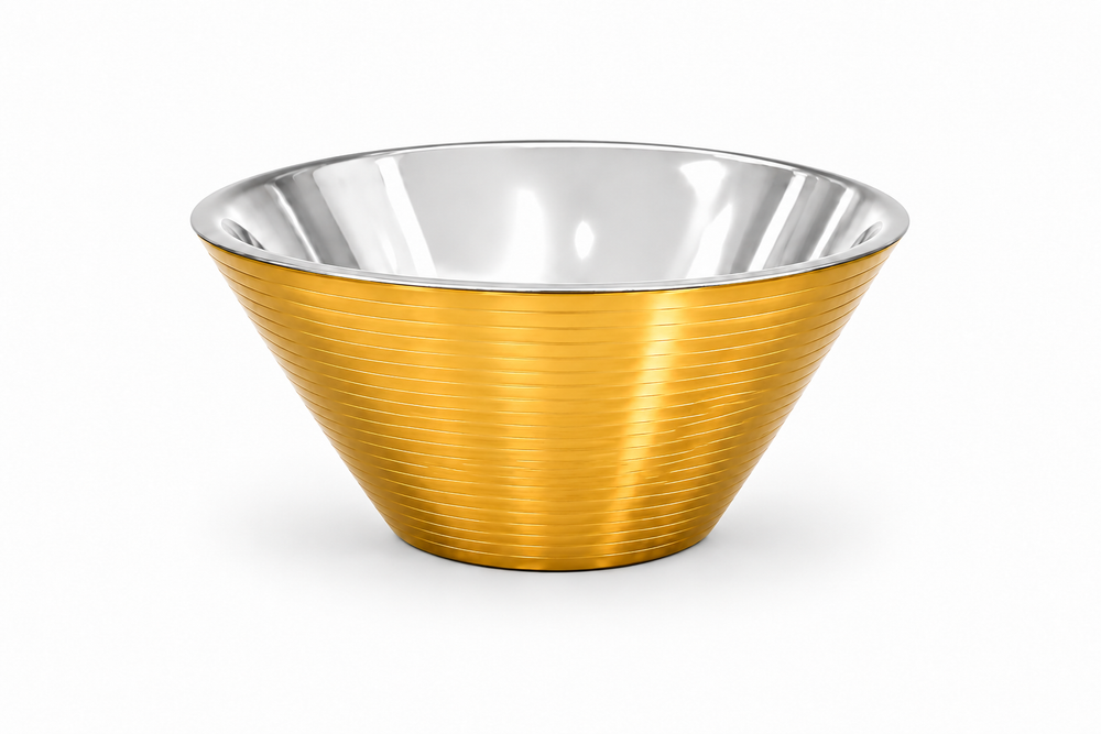 Prestige - Crown, Double Wall Shallow Bowl, Gold, SS, 9", 62 oz