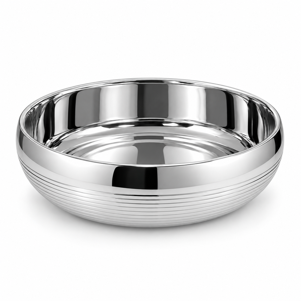 Prestige - Striped, Double Wall Bowl, Silver, SS, 11", 144 oz