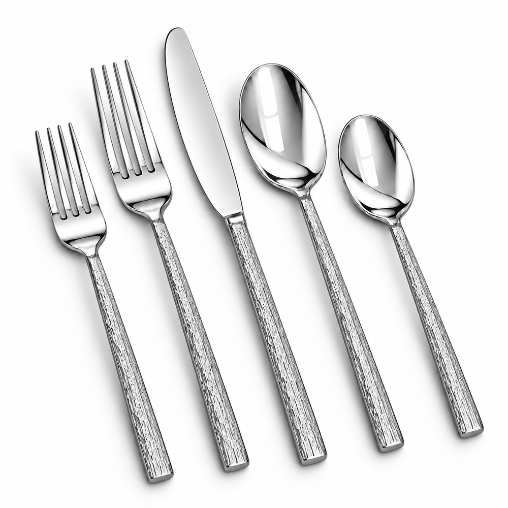 Prestige - Cyprus, Shiny Silver, SS, 20 Pc Flatware Set - Gift Box