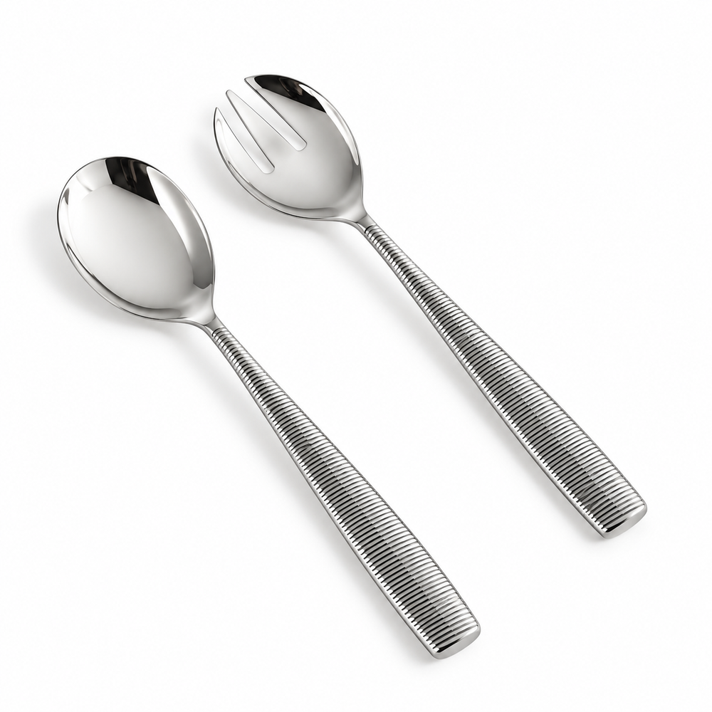 Prestige - Linear, Shiny Silver, 2 Pc Serving Set - Gift Box