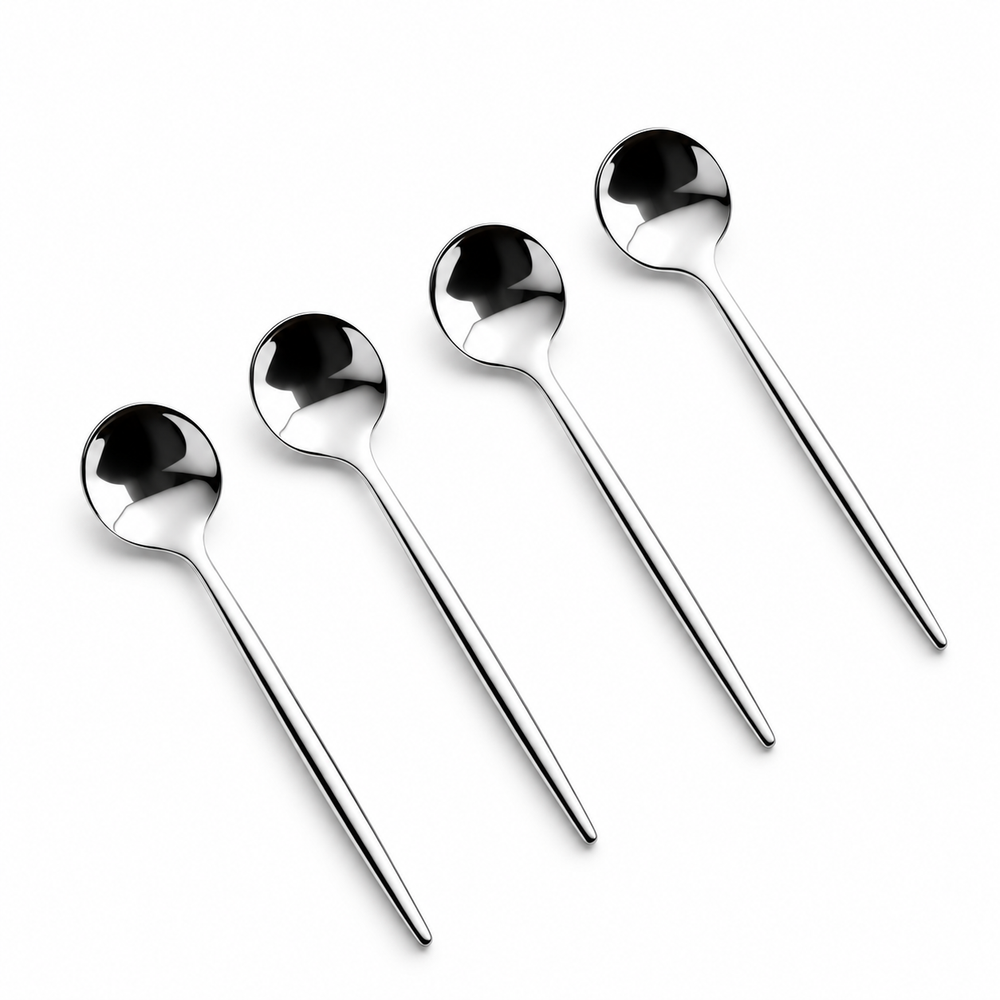 Prestige - Tai Chi, Shiny Silver, SS, Demi Spoon, 4 Pc Set - Gift Box