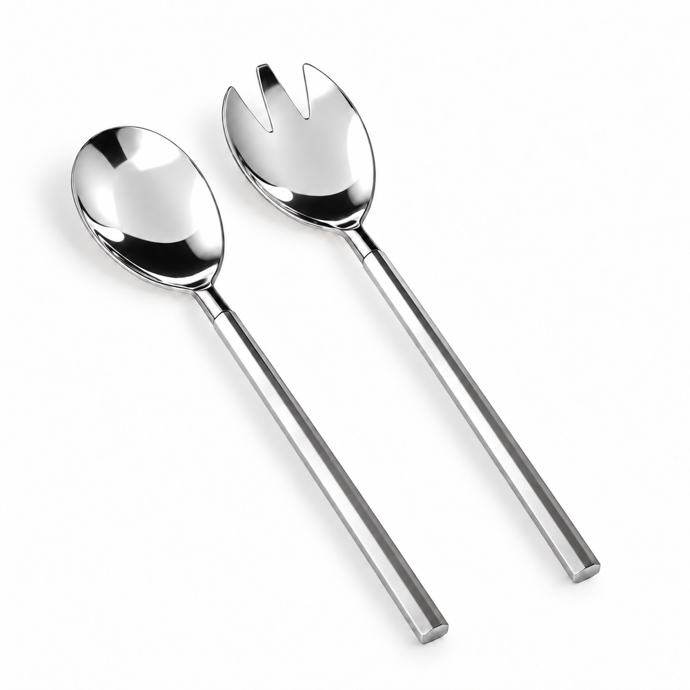 Prestige - Hexagon, Shiny Silver, 2 Pc Serving Set - Gift Box