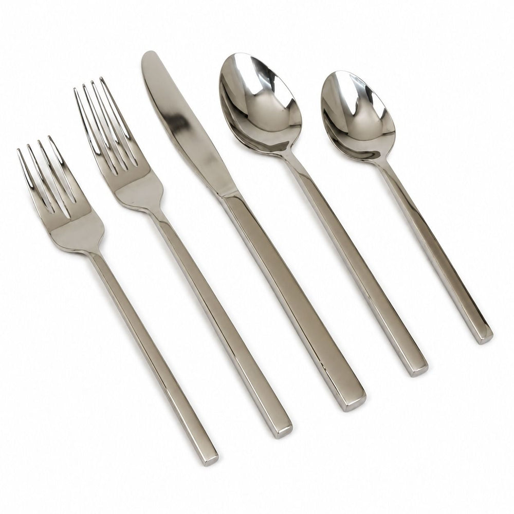 Prestige - Kyoto Metric, Shiny Silver, 18/10 SS, 20 Pc Flatware Set - Gift Box
