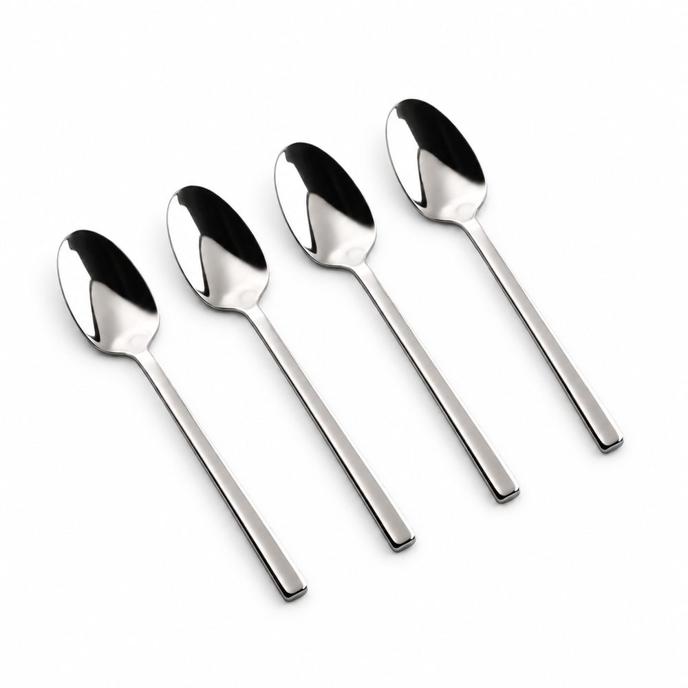 Prestige - Kyoto, Shiny Silver, SS, Demi Spoon, 4 Pc Set - Gift Box
