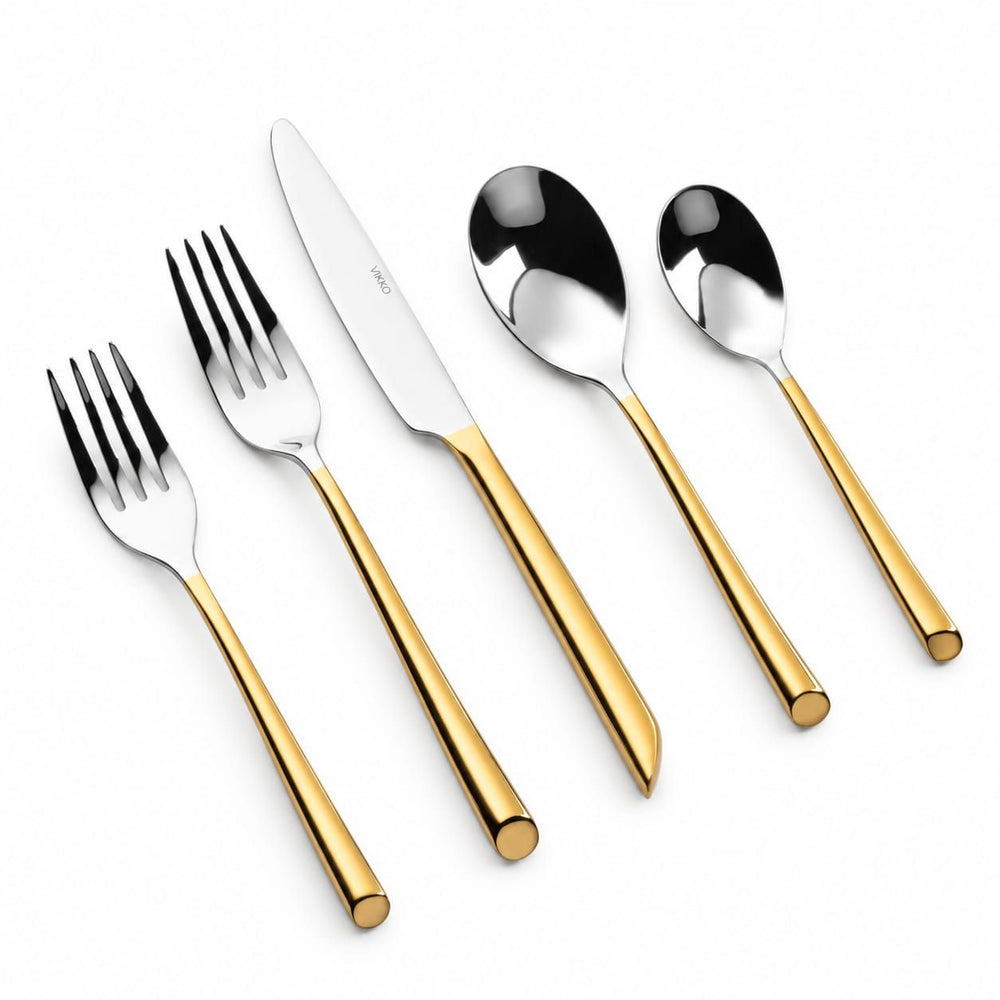Prestige - Slice, Shiny Gold, SS, 20 Pc Flatware Set - Gift Box