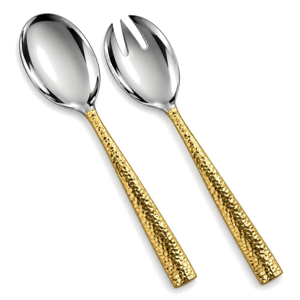 Prestige - Vital, Shiny Silver with Gold Handle, 2 Pc Serving Set - Gift Box