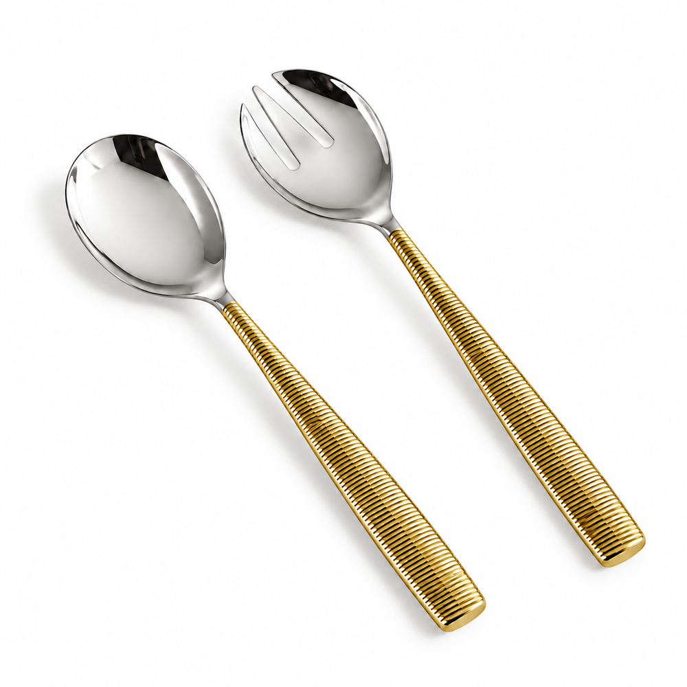Prestige - Linear, Shiny Gold, 2 Pc Serving Set - Gift Box
