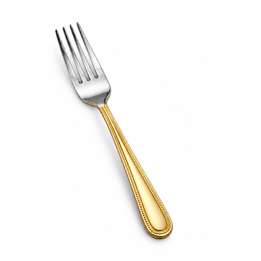 Prestige - Euro Bead, Shiny Gold Handle, 18/10 SS, Salad Fork