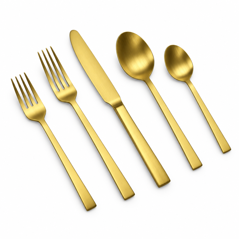 Prestige - Surfside, Brushed Gold, 20 Pc Flatware Set - Gift Box