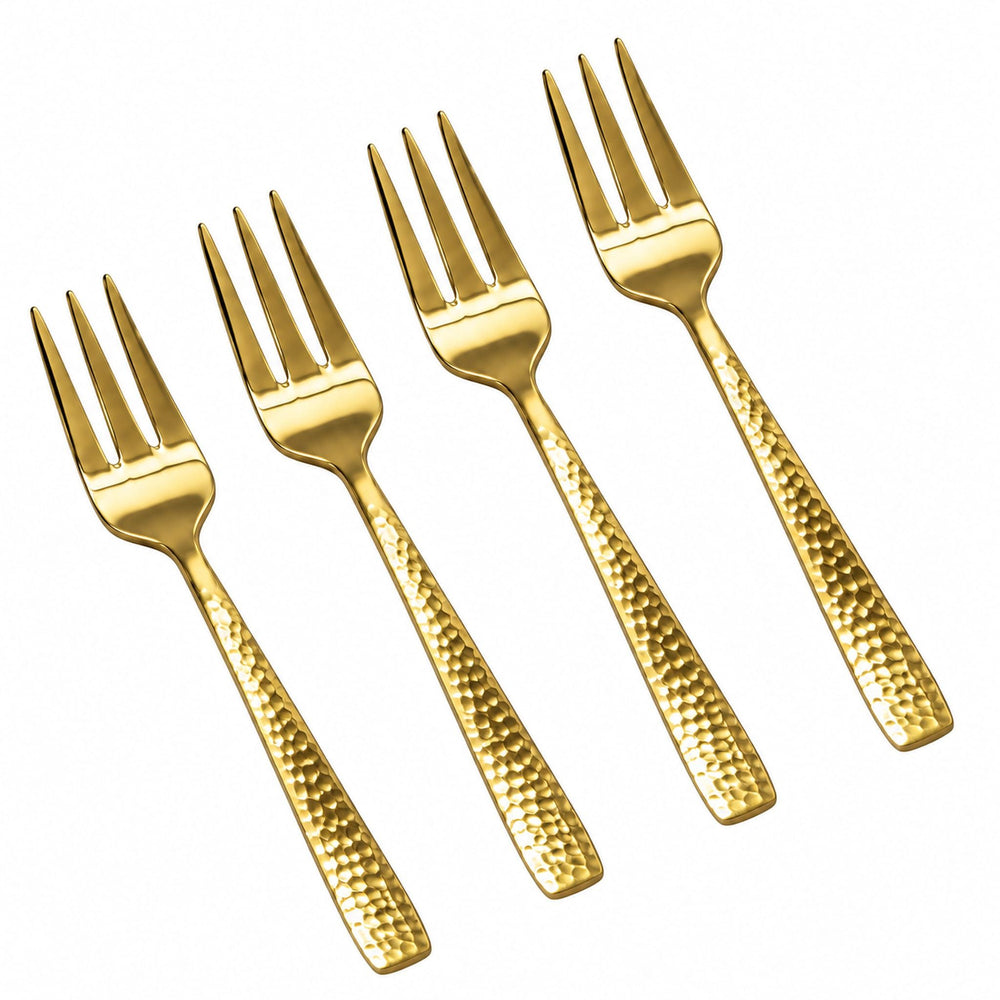 Prestige - Masonry, Gold, SS, Cocktail Fork, 4 Pc Set