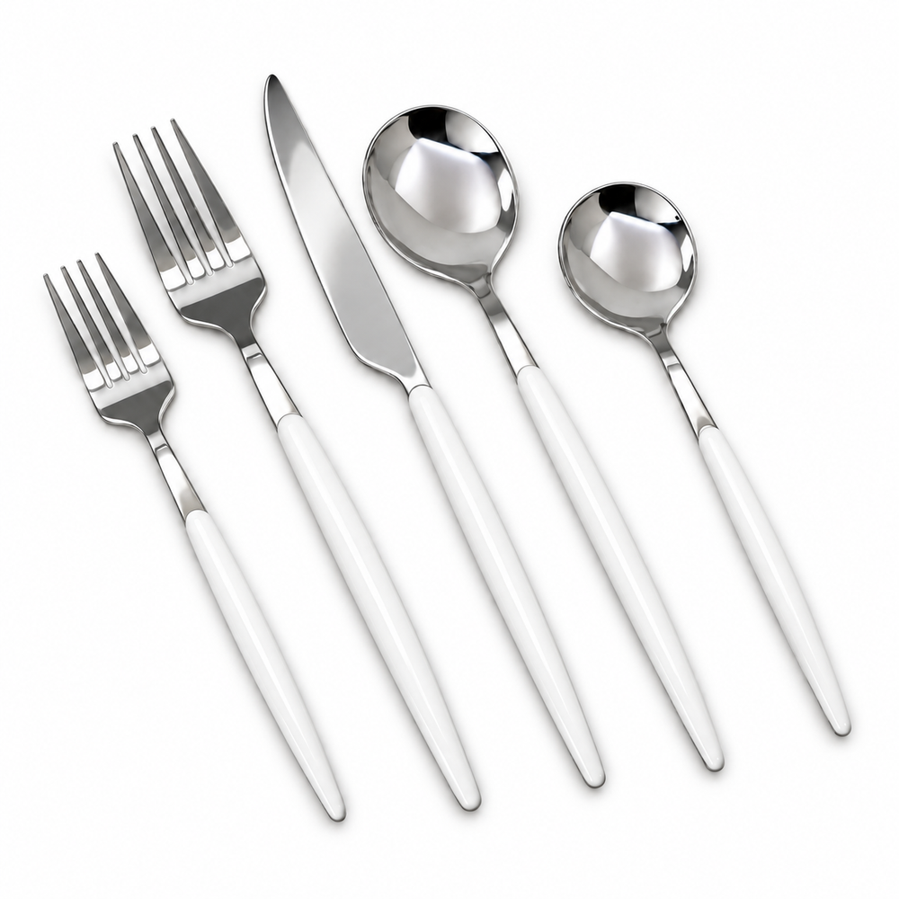Prestige - Osaka White, Shiny Silver, SS, 20 Pc Flatware Set - Gift Box