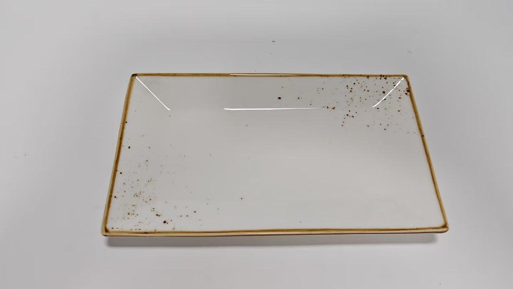 Vikko - Rustic, Rectangle Plate, Cream, 8.5" x 5"