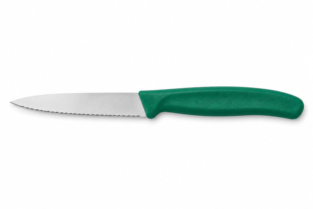 Prestige - Utility Knife, Serrated Tip, Green, 4"