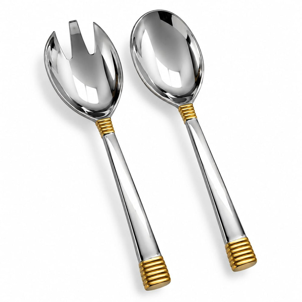 Prestige - Capital Bead, Gold Accent, SS, 2 Pc Serving Set