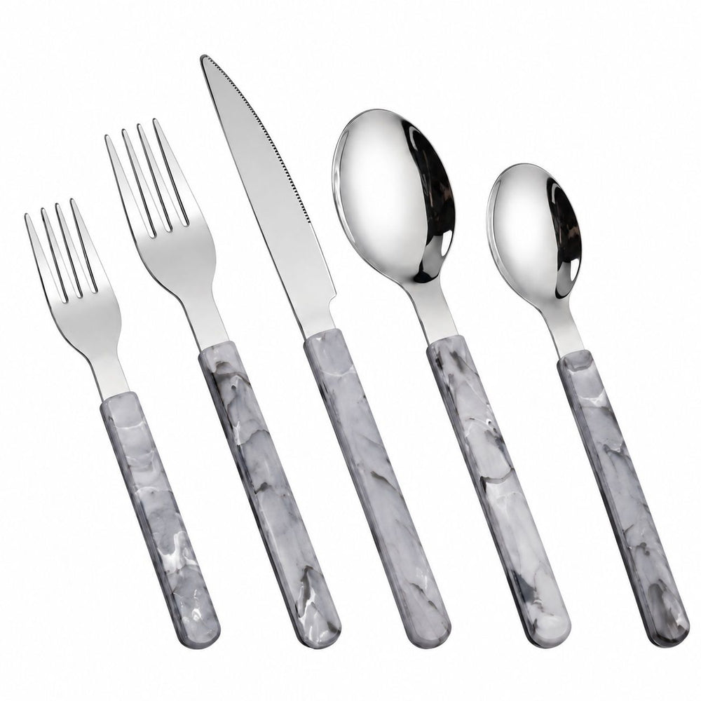 Prestige - Nuvie, Grey Marble, SS, 20 Pc Flatware Set - Gift Box