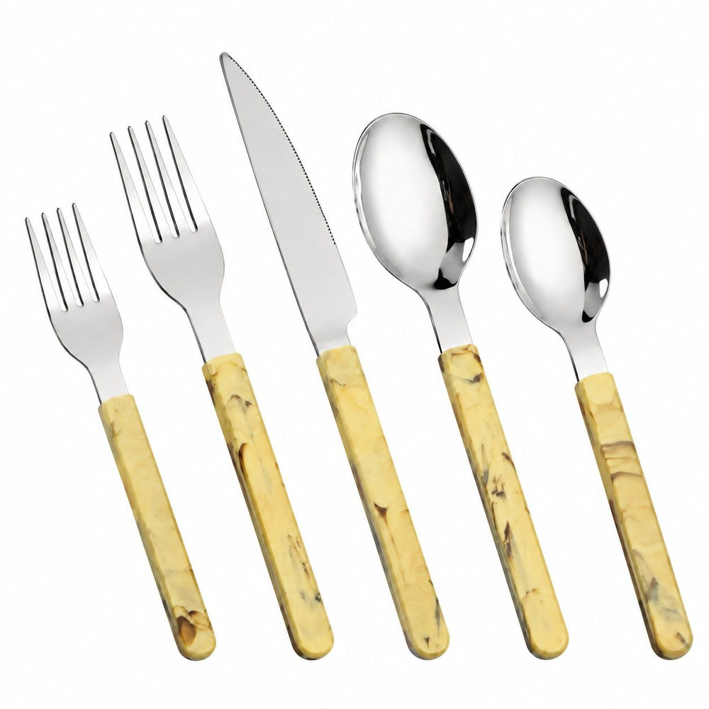 Prestige - Nuvie, Tan Marble, SS, 20 Pc Flatware Set - Gift Box