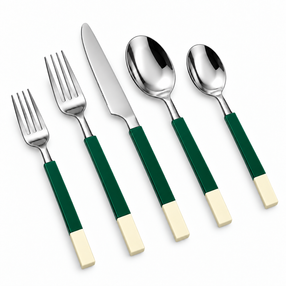 Prestige - Northfield, Green, SS, 20 Pc Flatware Set