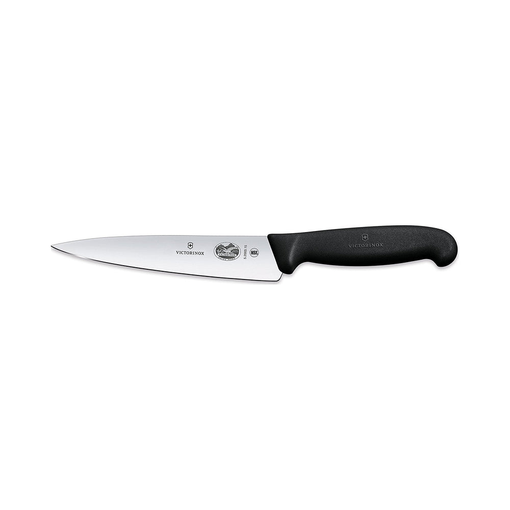 Victorinox - Fibrox, Chef Knife, Straight Blade, Black, 6"