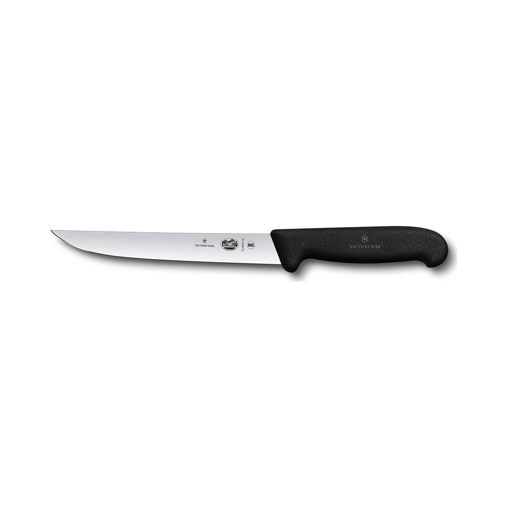 Victorinox - Fibrox, Carving Knife, Straight Semi Flexible Blade, Black, 7"