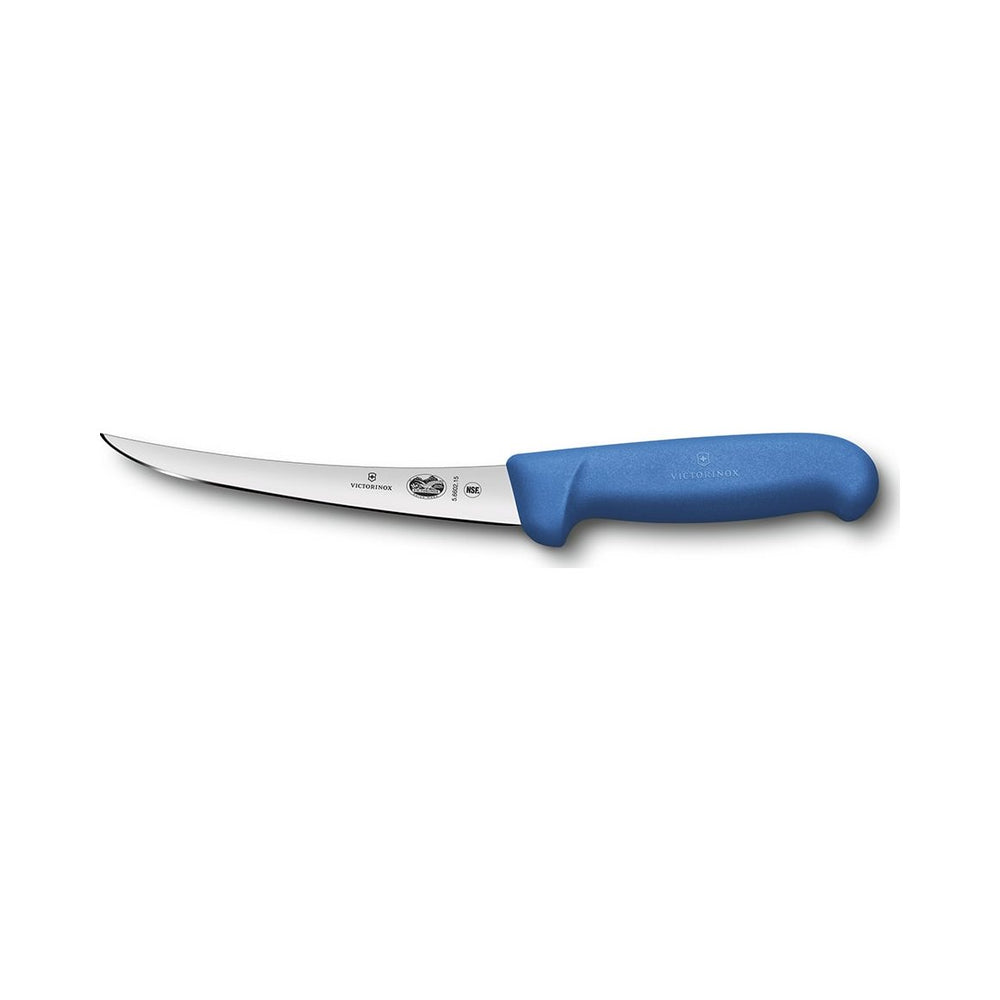 Victorinox - Fibrox, Boning Knife, Curved Semi Stiff Blade, Blue, 6"