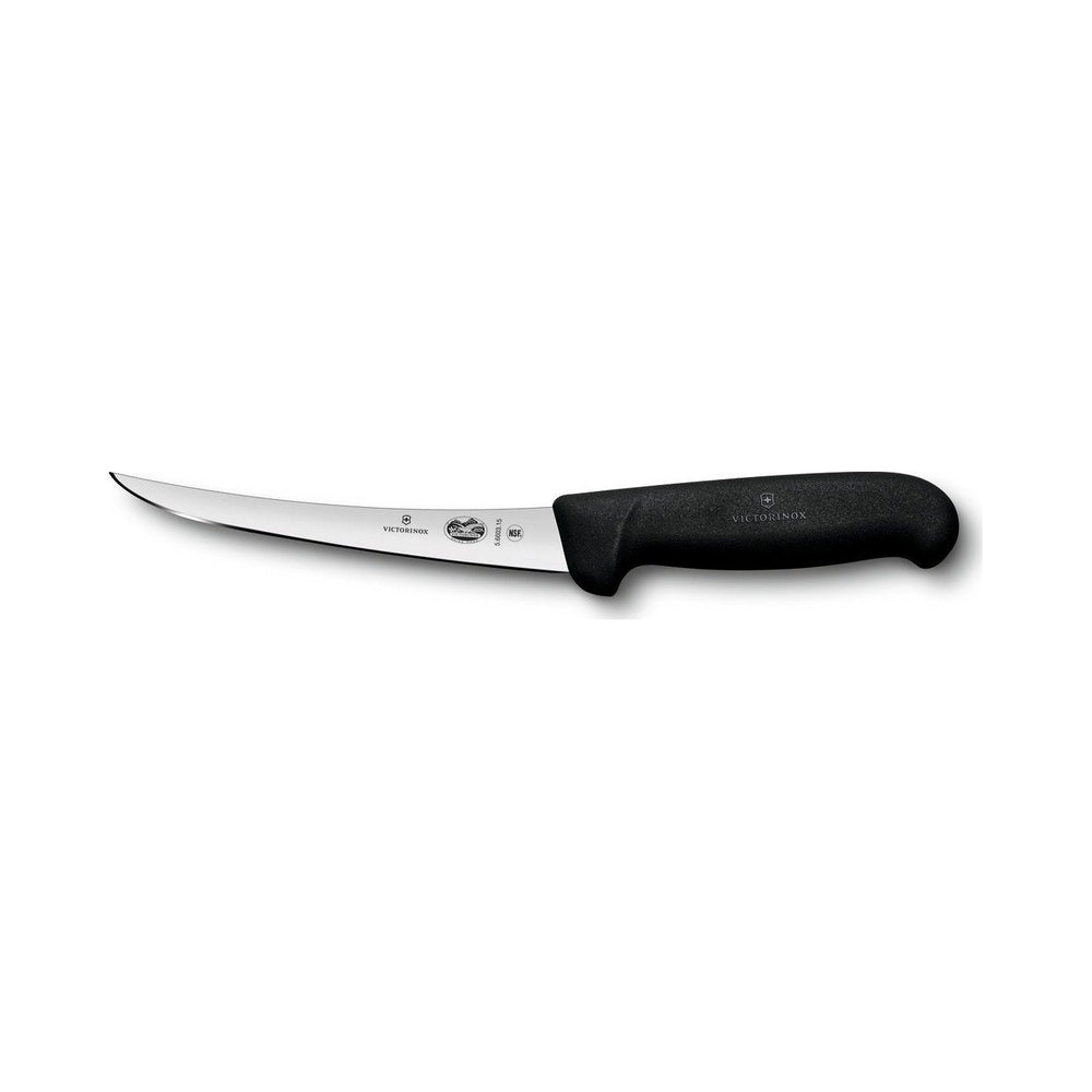 Victorinox - Fibrox, Boning Knife, Curved Semi Stiff Blade, Black, 6"
