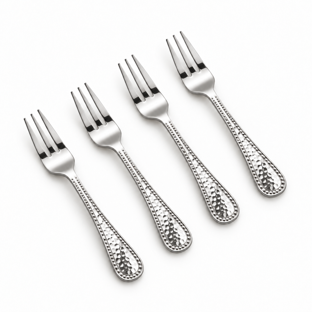 Prestige - Mikasa Halston, Silver Plated, SS, Cocktail Fork, 4 Pc Set