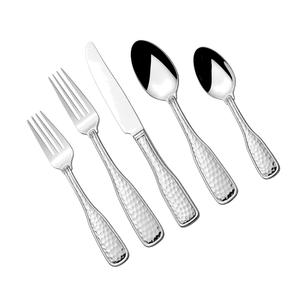 Prestige - Country Hammered, 18/10 SS, 45 Pc Flatware Set, Service for 8