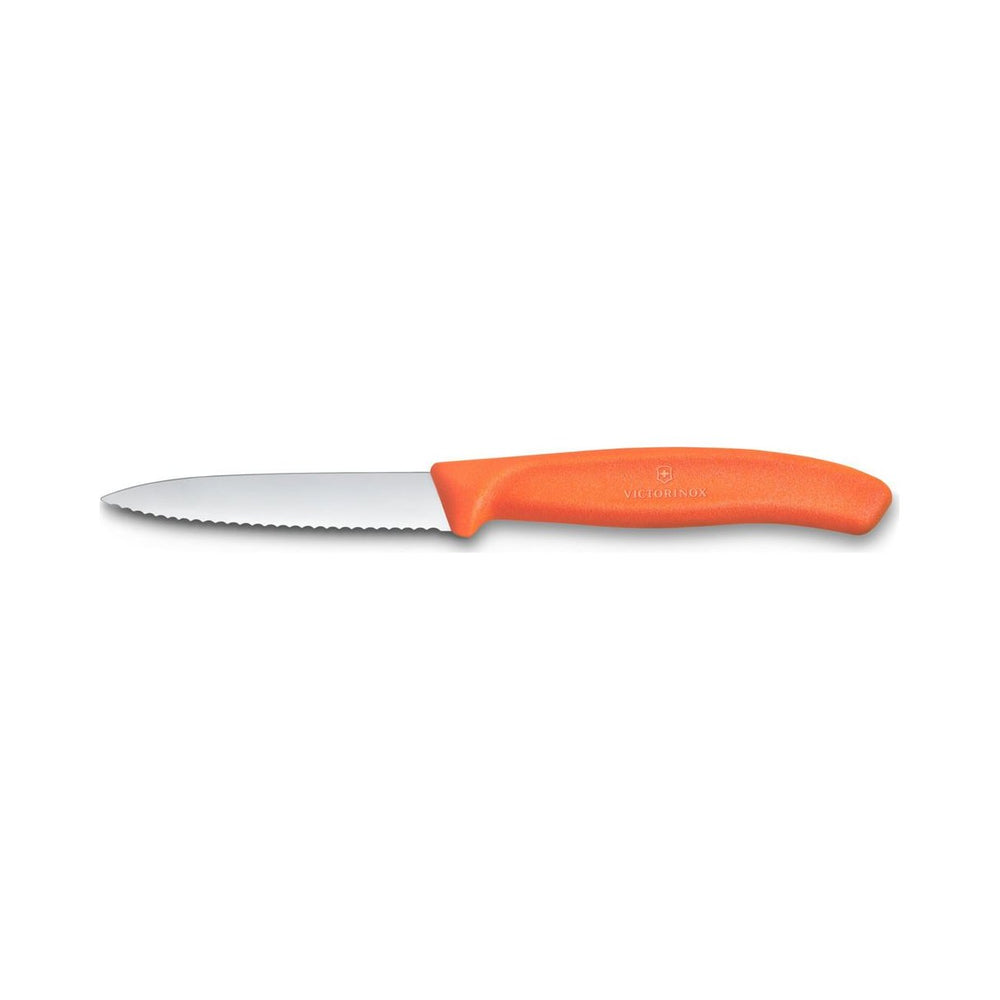 Victorinox - Swiss Classic, Paring Knife, Serrated Blade, Spear Tip, Orange, 3.25"