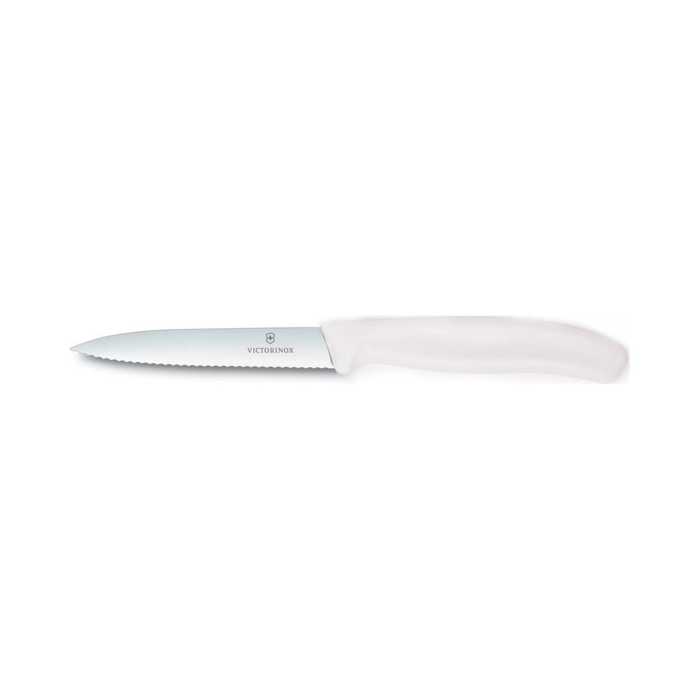 Victorinox - Swiss Classic, Paring Knife, Serrated Blade, Spear Tip, White, 4"