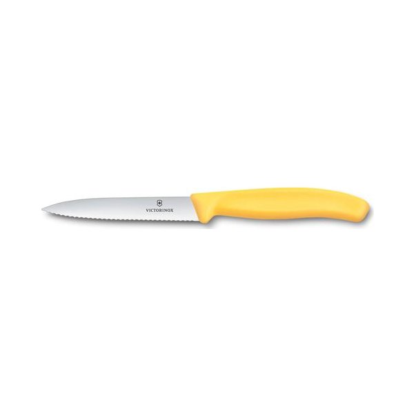 Victorinox - Swiss Classic, Paring Knife, Serrated Blade, Spear Tip, Yellow, 4"