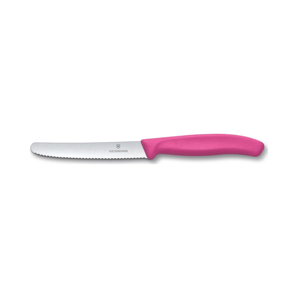 Victorinox - Swiss Classic, Tomato Knife, Serrated Blade, Round Tip, Pink, 4.5"