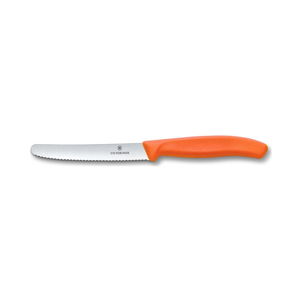 Victorinox - Swiss Classic, Tomato Knife, Serrated Blade, Round Tip, Orange, 4.5"