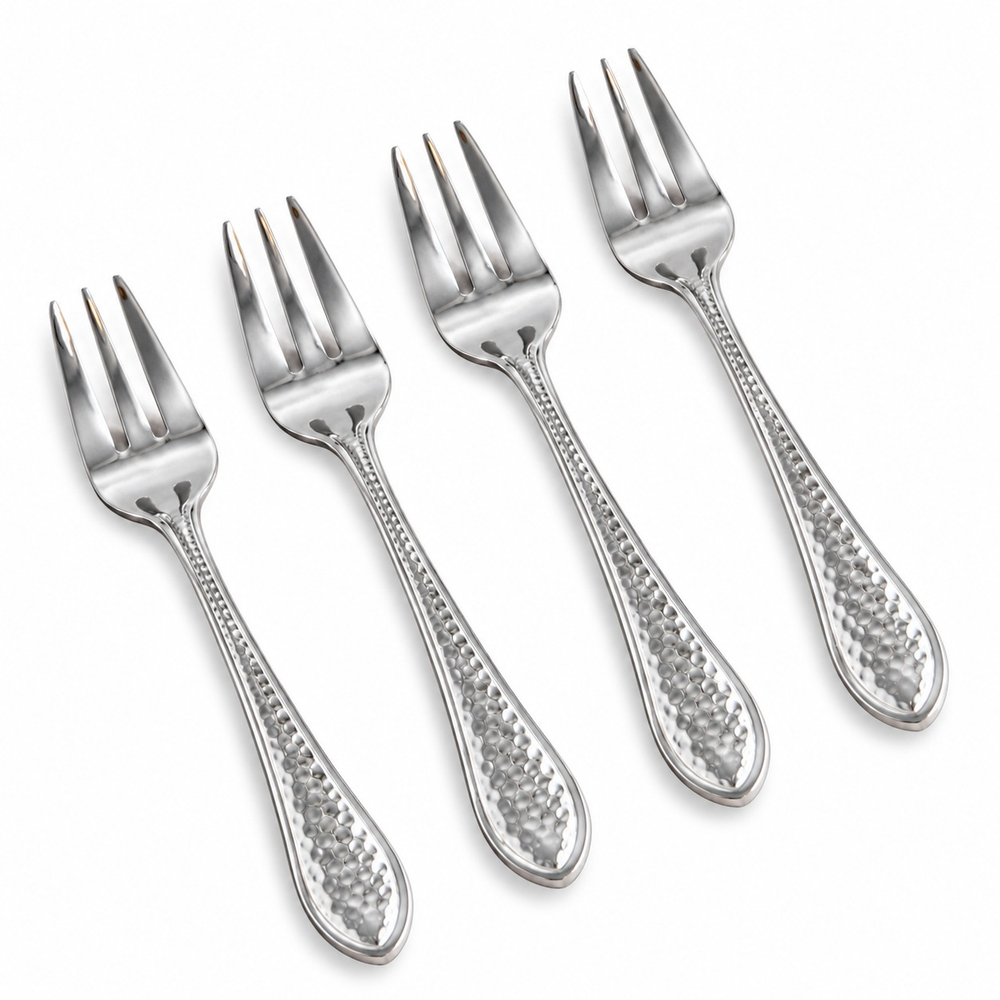 Prestige - American Hammered, 18/10 SS, Fruit Fork, 4 Pc Set