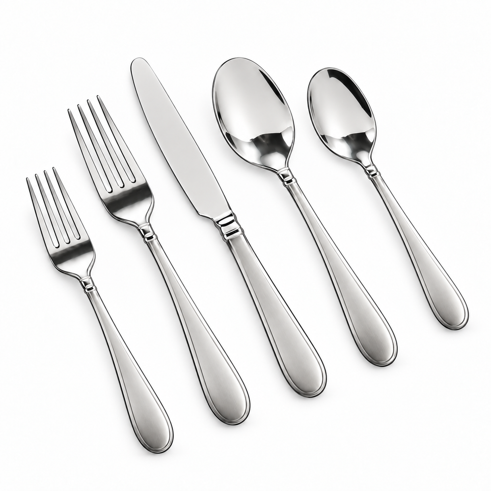 Prestige - Mikasa, Westfield Frost, Brushed Silver, SS, 20 Pc Flatware Set - Gift Box