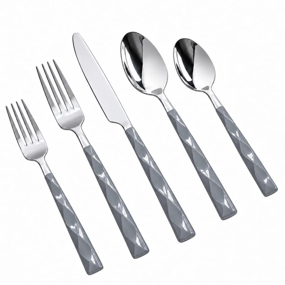 Prestige - Boca, Gray, 20 Pc Flatware Set - Gift Box