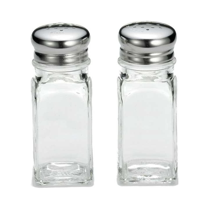 Housewares Studio - Square Glass Salt and Pepper Shaker, 2 Pk