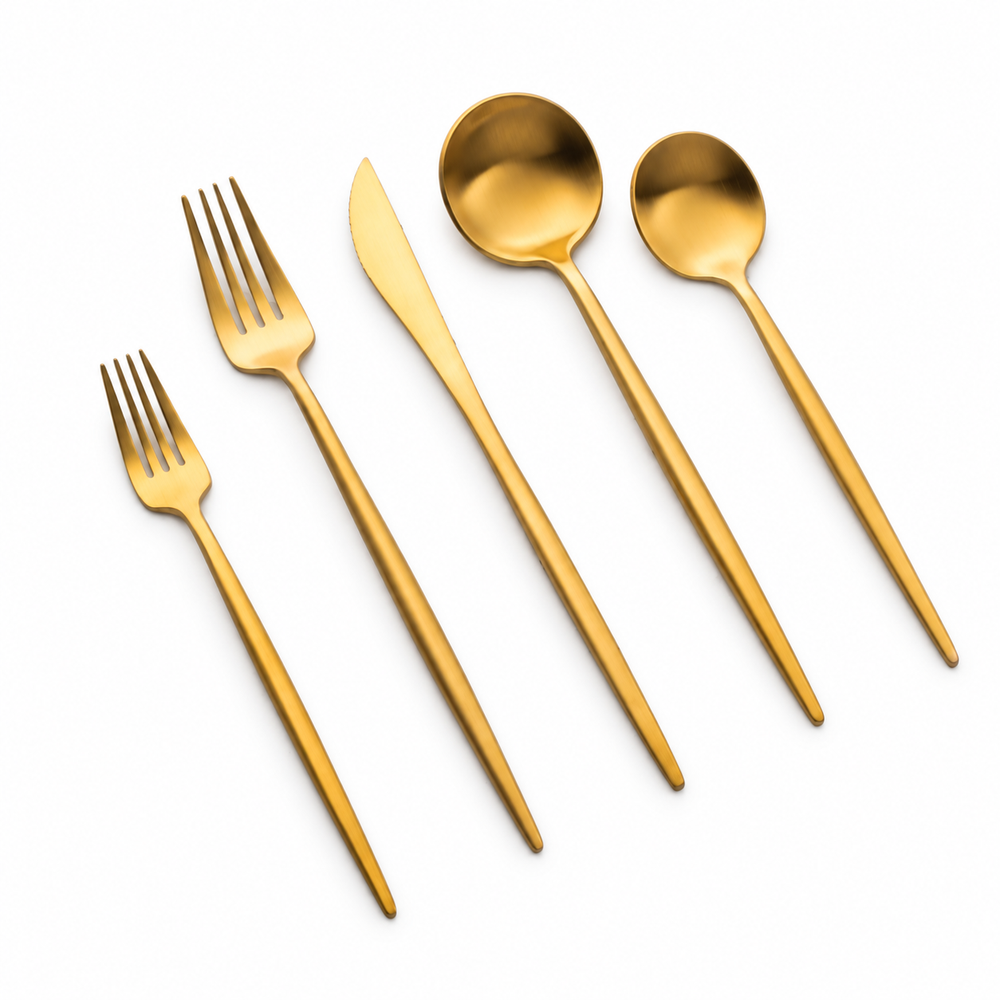 Prestige - Tai Chi, Brushed Gold, SS, 20 Pc Flatware Set - Gift Box