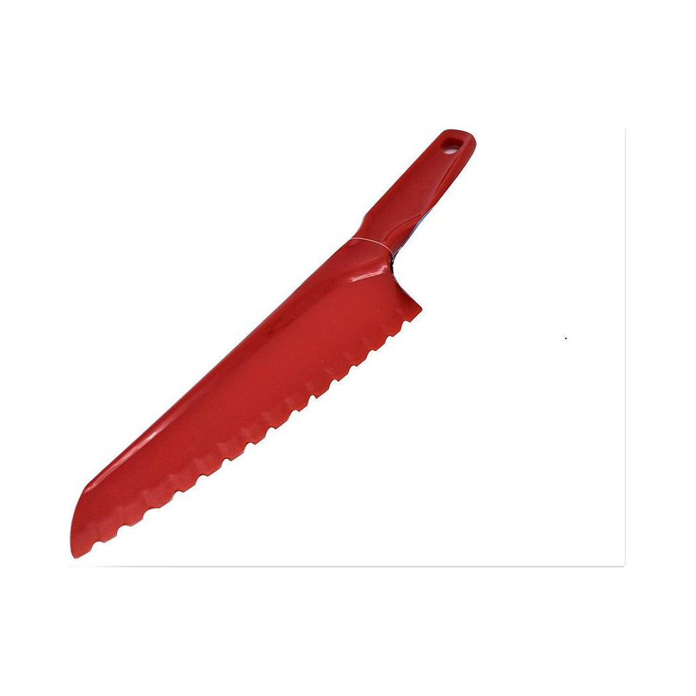 Artika - Plastic Salad Knife, Serrated, Red, Green, Blue, 11.75"