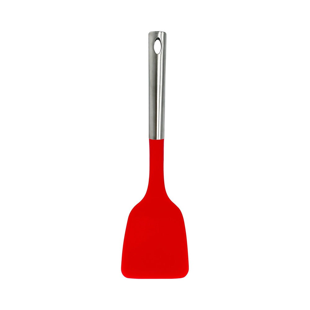 Millvado - Nylon Utensils, Solid Turner, SS Handle, Red, 13.5"