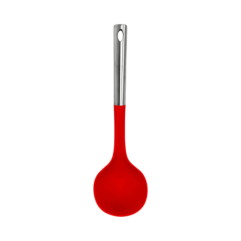 Millvado - Nylon Utensils, Soup Ladle, SS Handle, Red, 13"