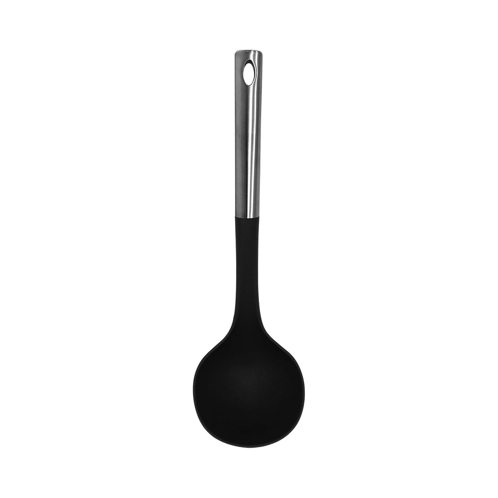 Millvado - Nylon Utensils, Soup Ladle, SS Handle, Black, 13"