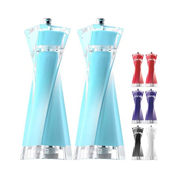 Mitbak - Acrylic, Salt and Pepper Grinders, Turquise, 2 Pk