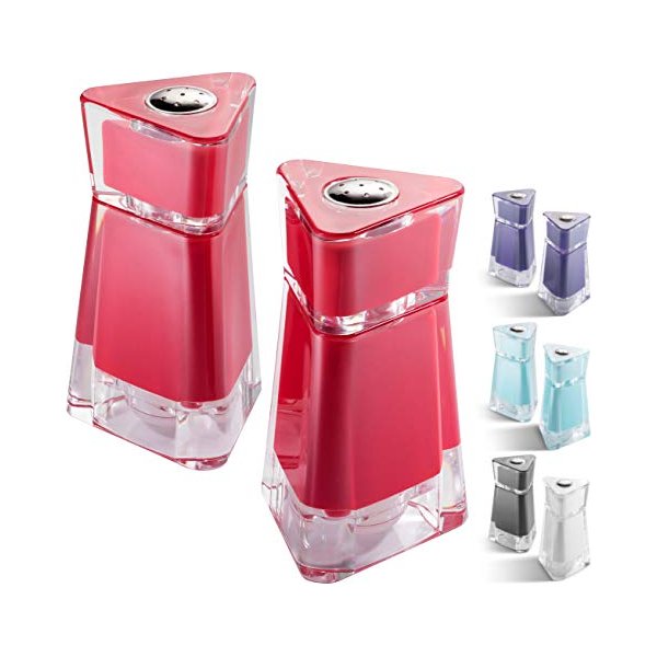 Mitbak - Acrylic, Salt and Pepper Shakers, Red, 2 Pk