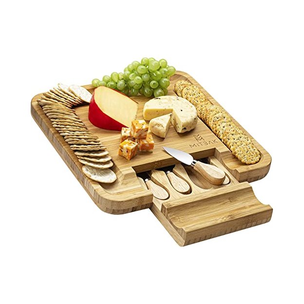 Mitbak - Bamboo Charcuterie Board with 4 Cheese Knives