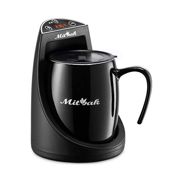 Mitbak - Coffee Mug Warmer with Coffee Mug and Lid, Black, 16 oz