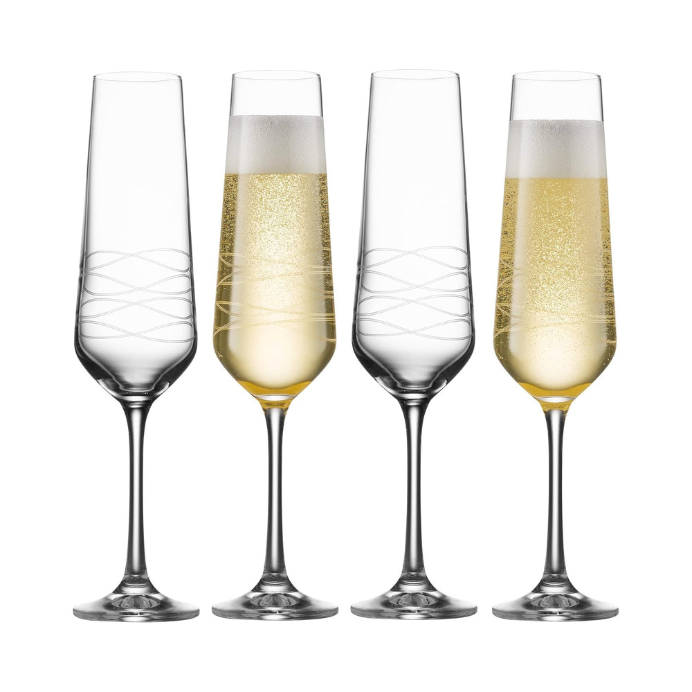 Mitbak - Swirl, Champagne Flute Glass, 7 oz, 4 Pk